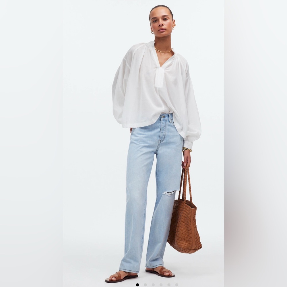 Madewell Low Slung Straight Jeans Fitzgerald Wash